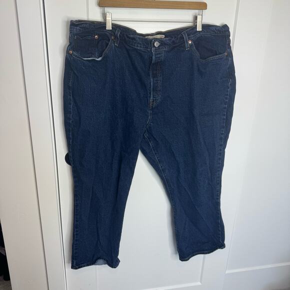 Levi’s Wedgie Straight Dark Wash High Waisted Button Fly Ankle Jeans Size 26W - Picture 2 of 7
